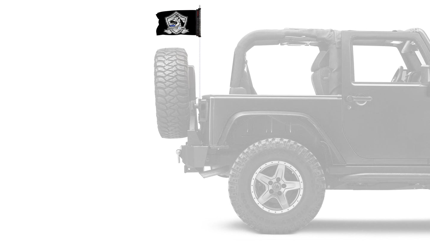 Protection4Paws 12"x18" Forever Wave Flag for Jeep Wrangler JK 2-Door 2007-2018