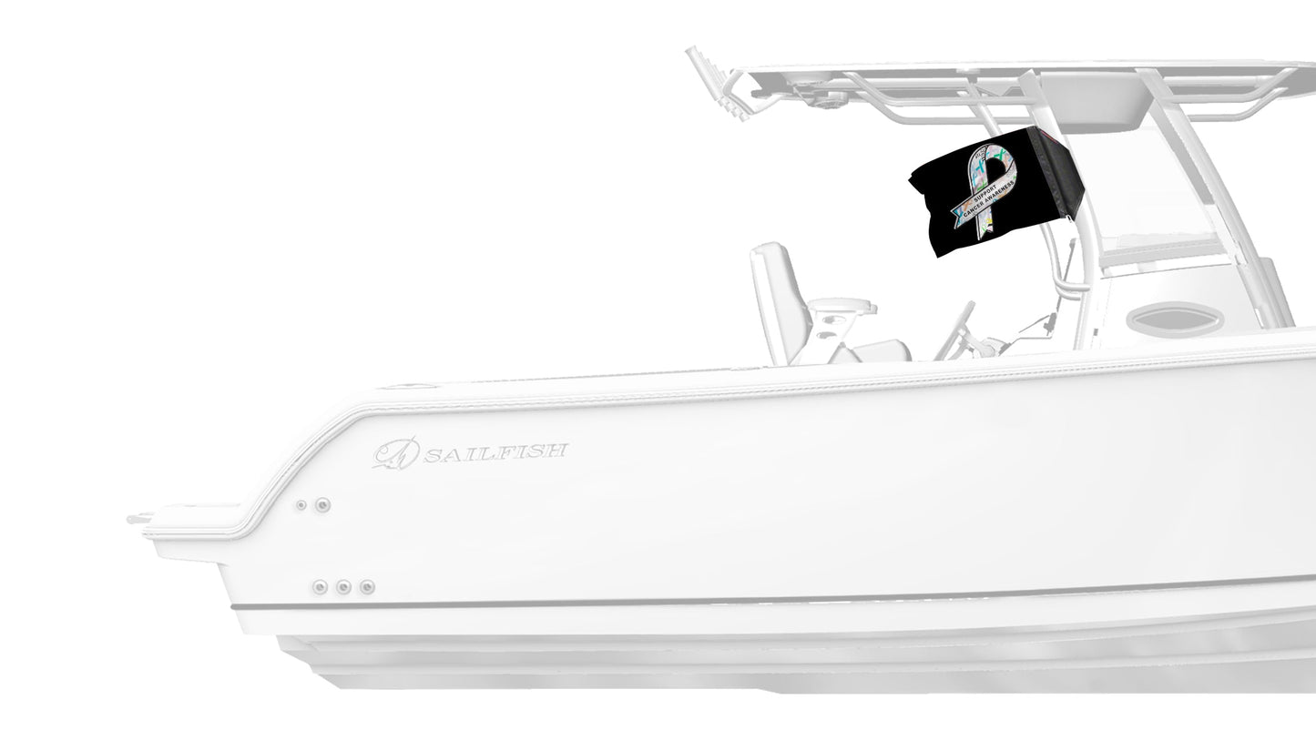 Support Cancer Awareness 12"x18" Forever Wave Flag for Boats