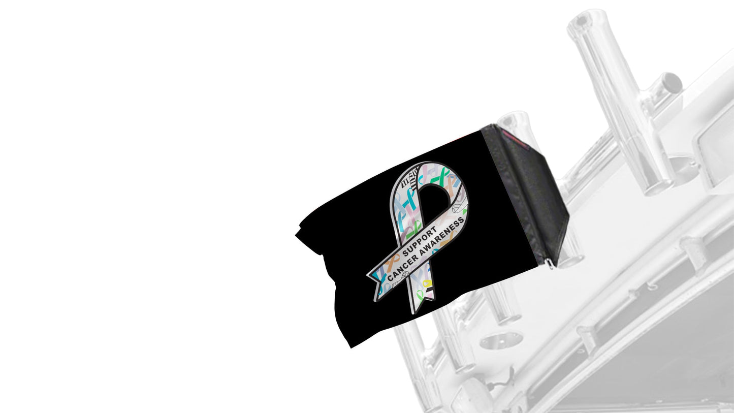 Support Cancer Awareness 12"x18" Forever Wave Flag for Boats