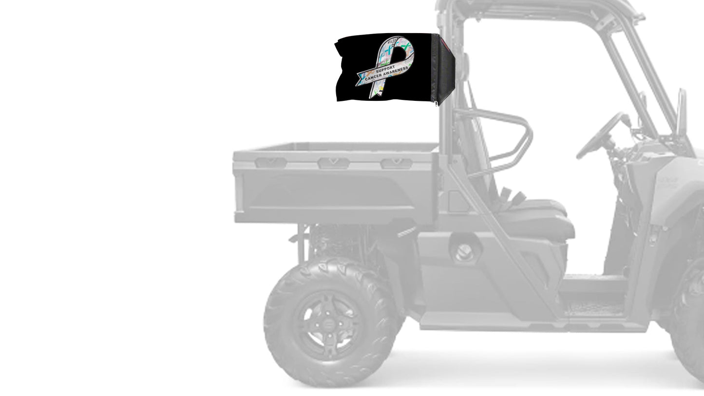 Support Cancer Awareness 12"x18" Forever Wave Flag for UTVs