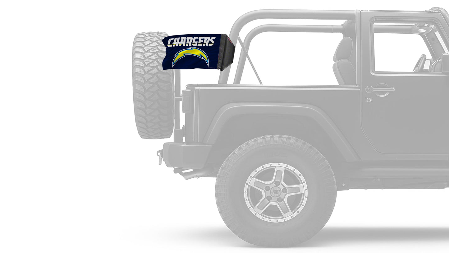 Los Angeles Chargers 11"x17" Forever Wave Flag for Jeep Wrangler JK 2-Door 2007-2018