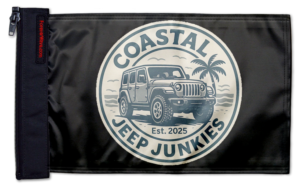 Coastal Jeep Junkies 12"x18" Forever Wave Flag