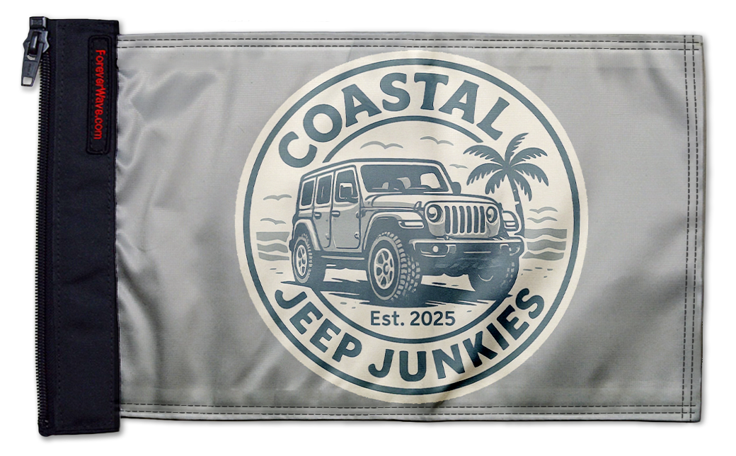 Coastal Jeep Junkies 12"x18" Forever Wave Flag