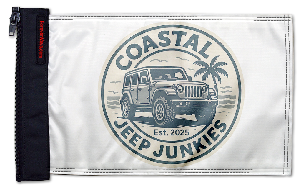 Coastal Jeep Junkies 12"x18" Forever Wave Flag
