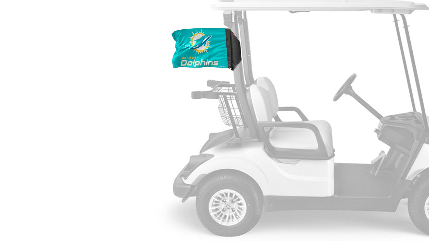 Miami Dolphins 11"x17" Forever Wave Flag for Golf Carts