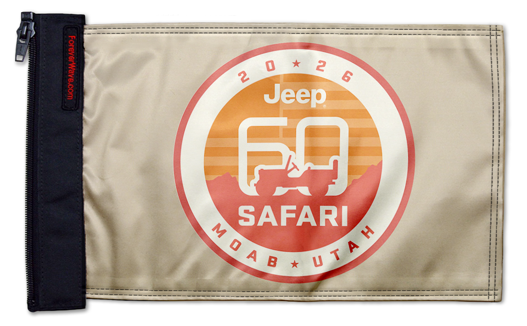 Easter Jeep Safari 2026 12"x18" Forever Wave Flag for UTVs