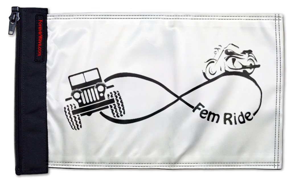 Fem Ride 12"x18" Forever Wave Flag for Jeep Wrangler LJ 2003-2006