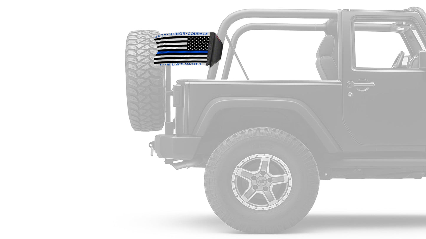 Blue Lives Matter 12"x18" Forever Wave Flag for Jeep Wrangler TJ 1996-2006