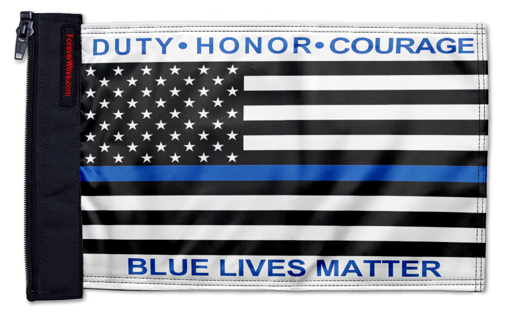 Blue Lives Matter 12"x18" Forever Wave Flag for Boats