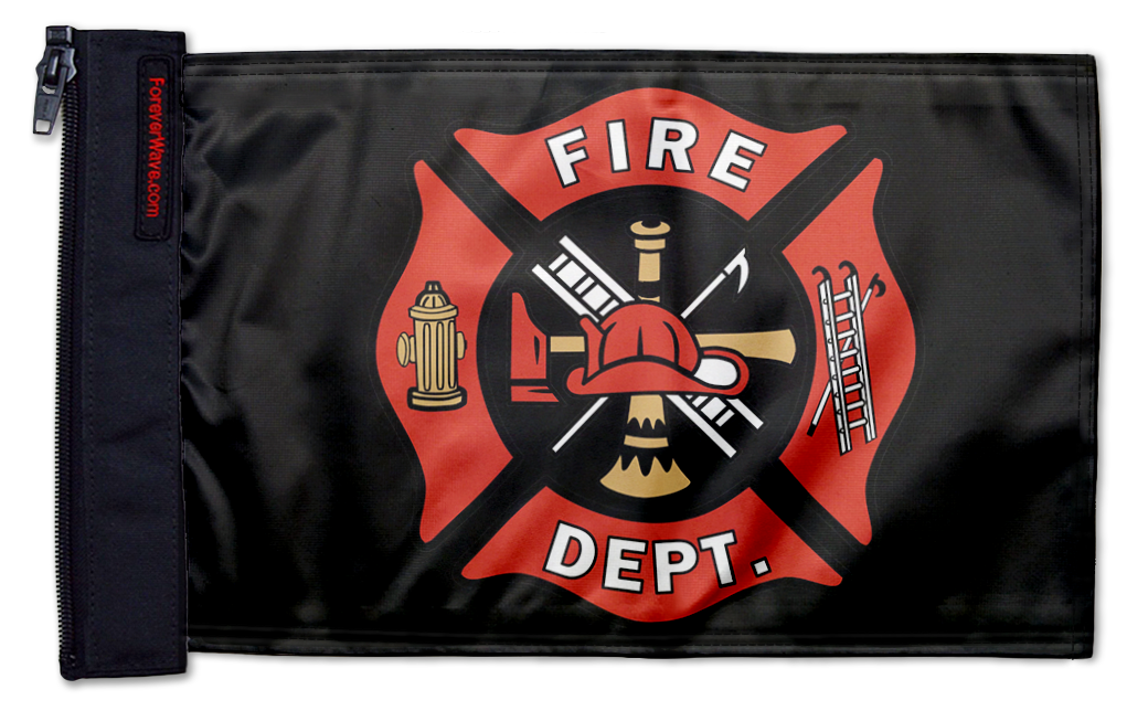 Fire Department 12"x18" Forever Wave Flag for Jeep Gladiator JT