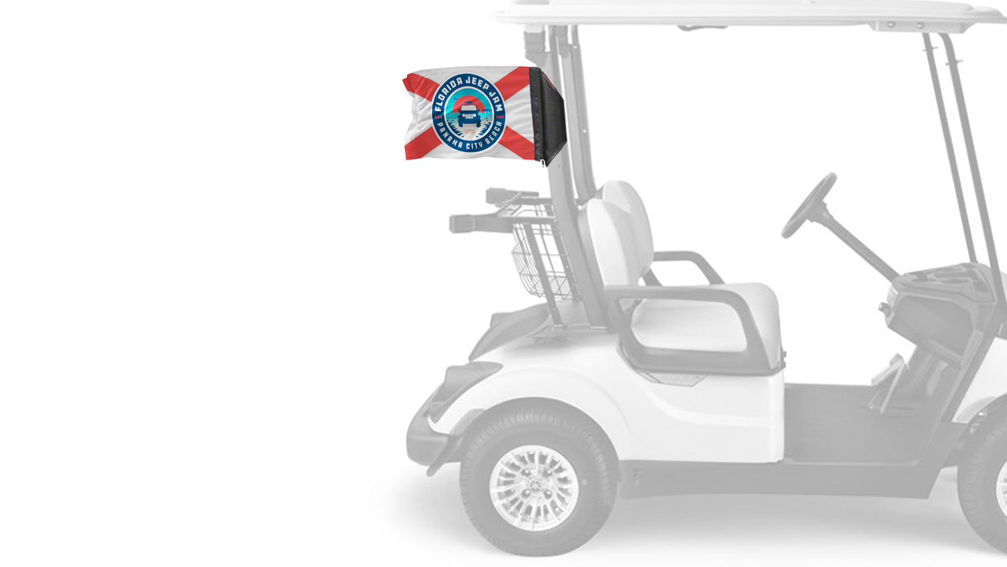 Florida Jeep Jam 2026 12"x18" Forever Wave Flag for Golf Carts