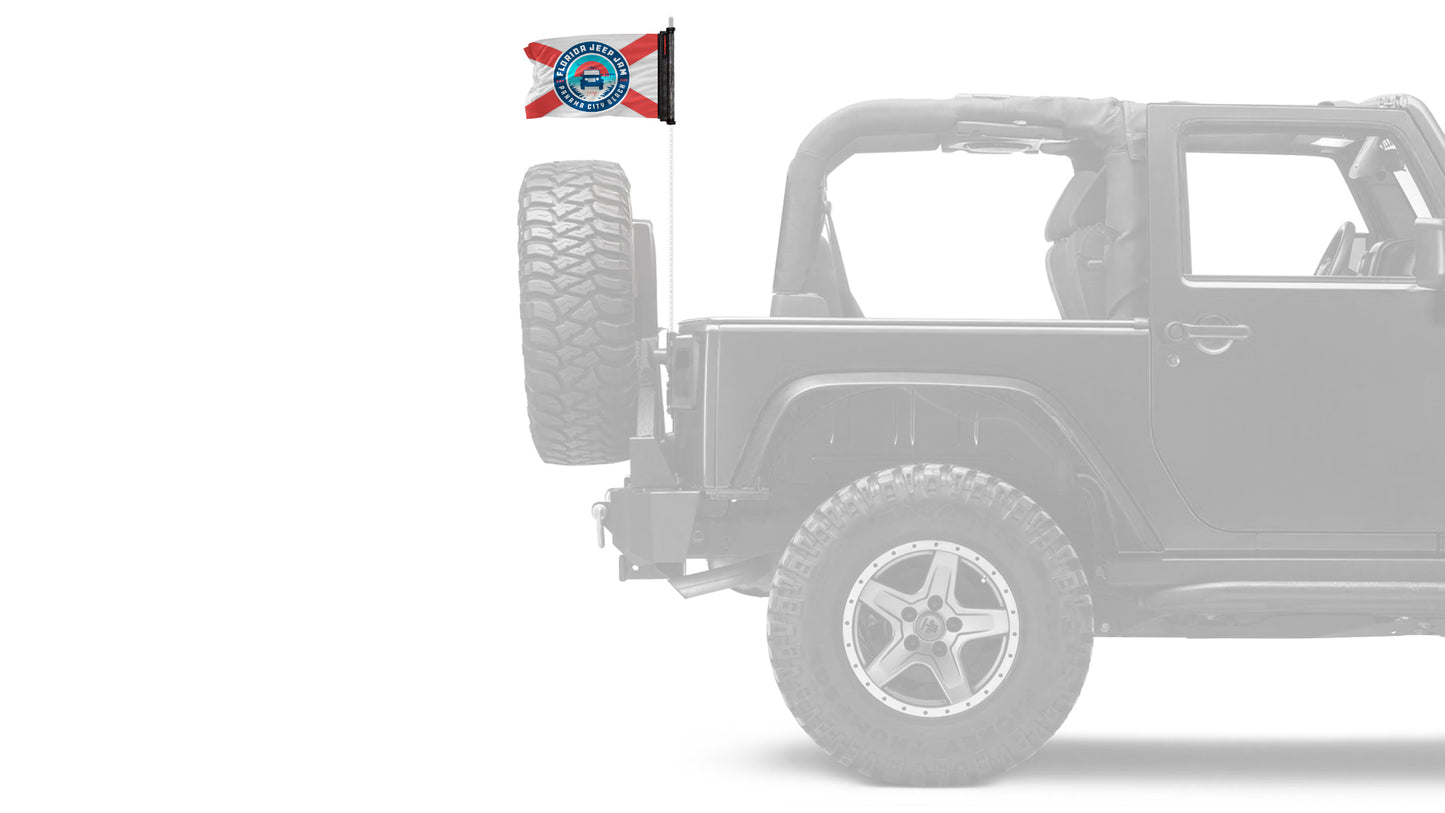 Florida Jeep Jam 2026 12"x18" Forever Wave Flag for Jeep Wrangler YJ 1986-1995