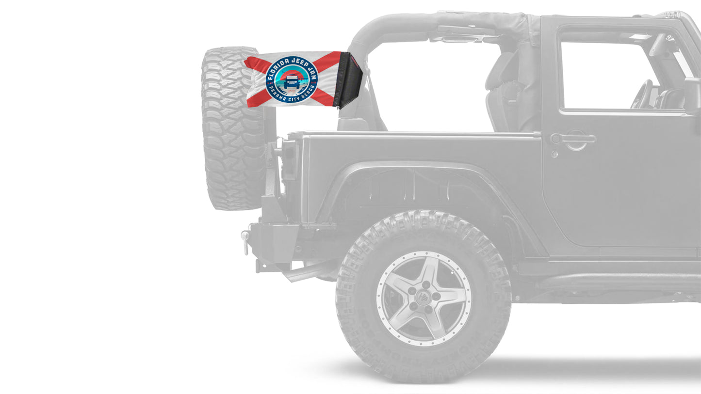 Florida Jeep Jam 2026 12"x18" Forever Wave Flag for Jeep Wrangler JK 2-Door 2007-2018