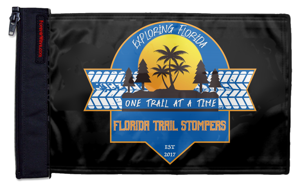 Florida Trail Stompers Blue 12"x18" Forever Wave zip-on flag
