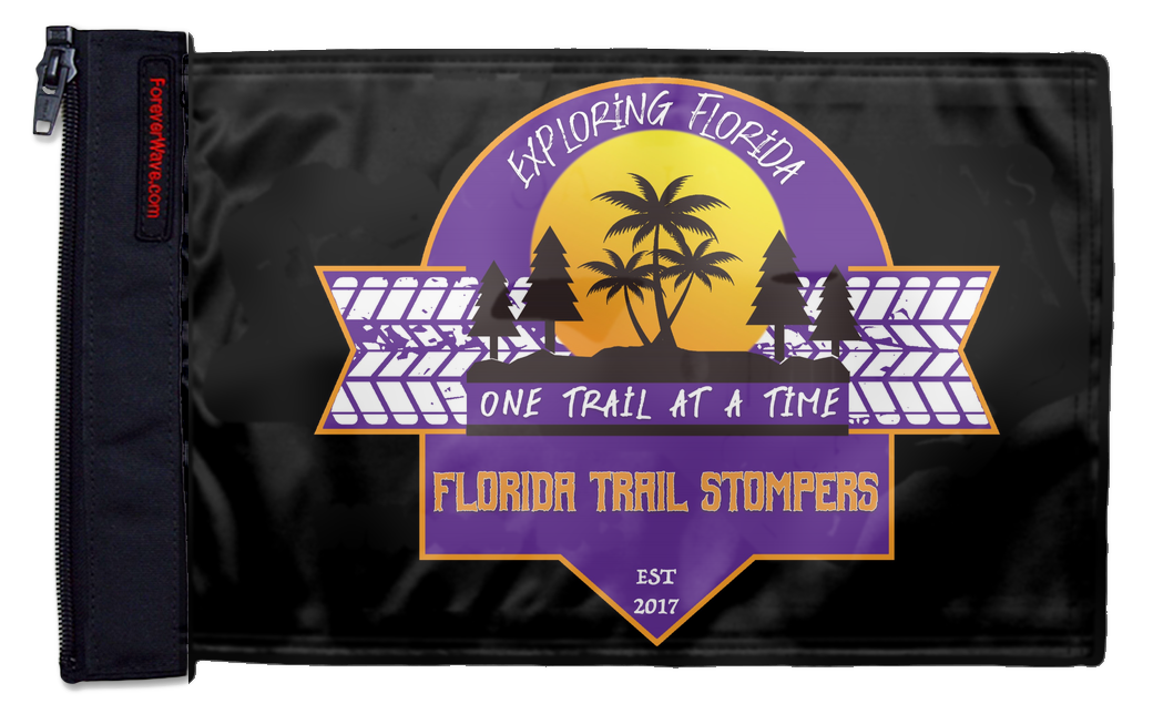 Florida Trail Stompers Purple 12"x18" Forever Wave zip-on flag