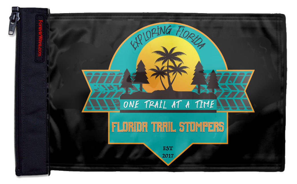 Florida Trail Stompers Teal 12"x18" Forever Wave zip-on flag