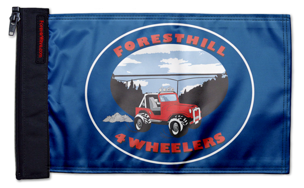 Foresthill 4 Wheelers 12"x18" Forever Wave Flag
