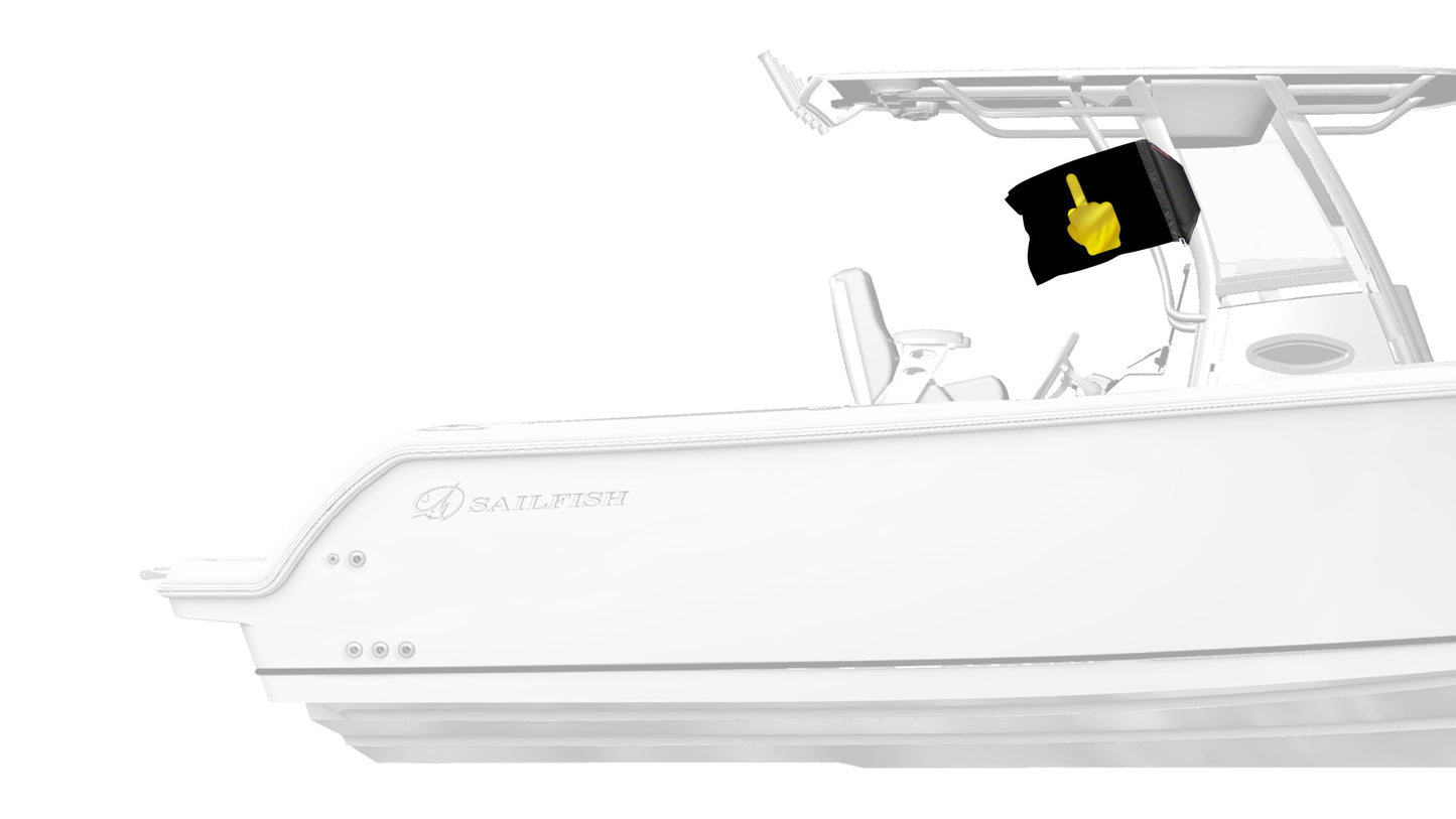 Emoji Middle Finger 12"x18" Forever Wave Flag for Boats