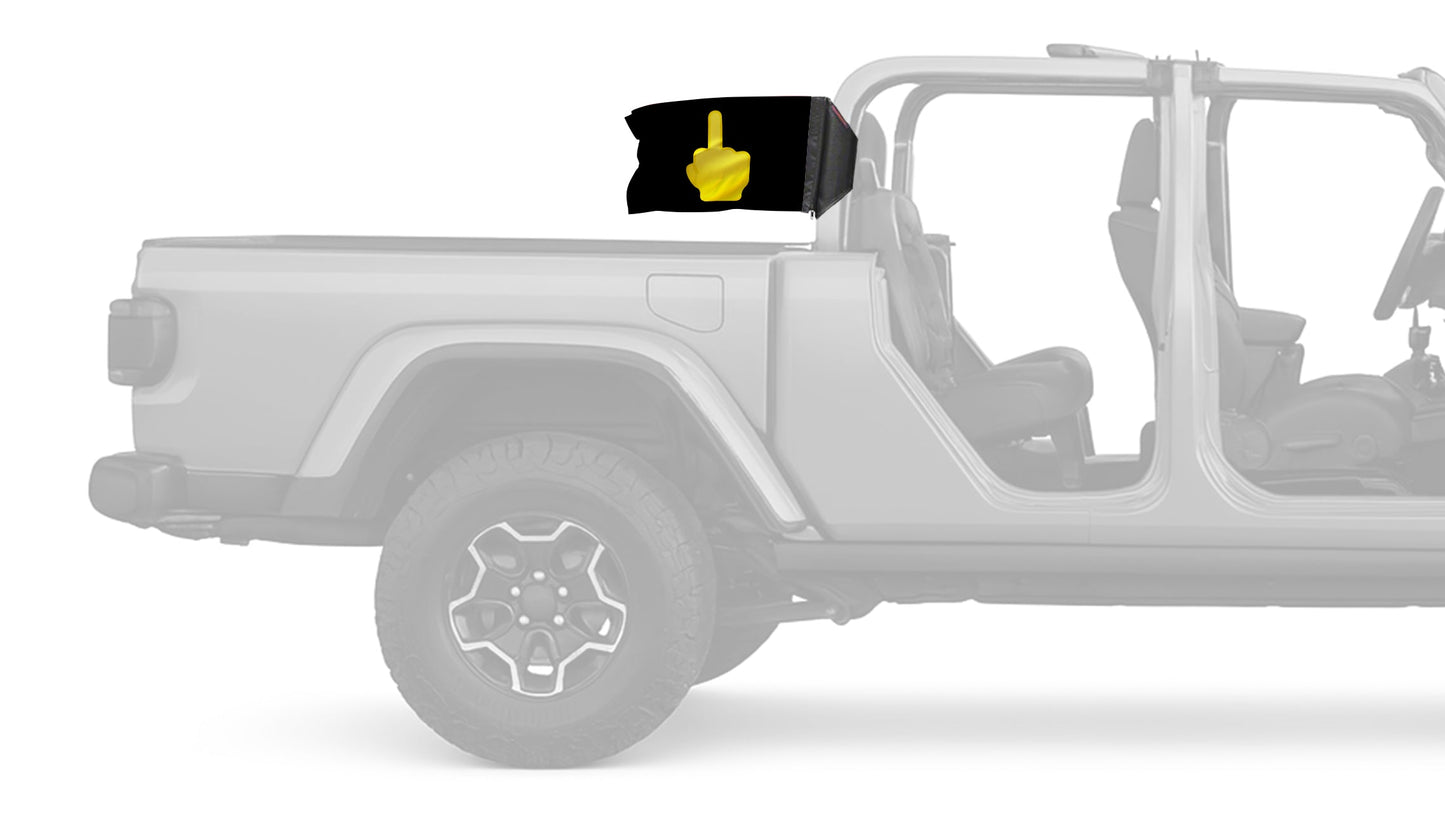 Emoji Middle Finger 12"x18" Forever Wave Flag for Jeep Gladiator JT