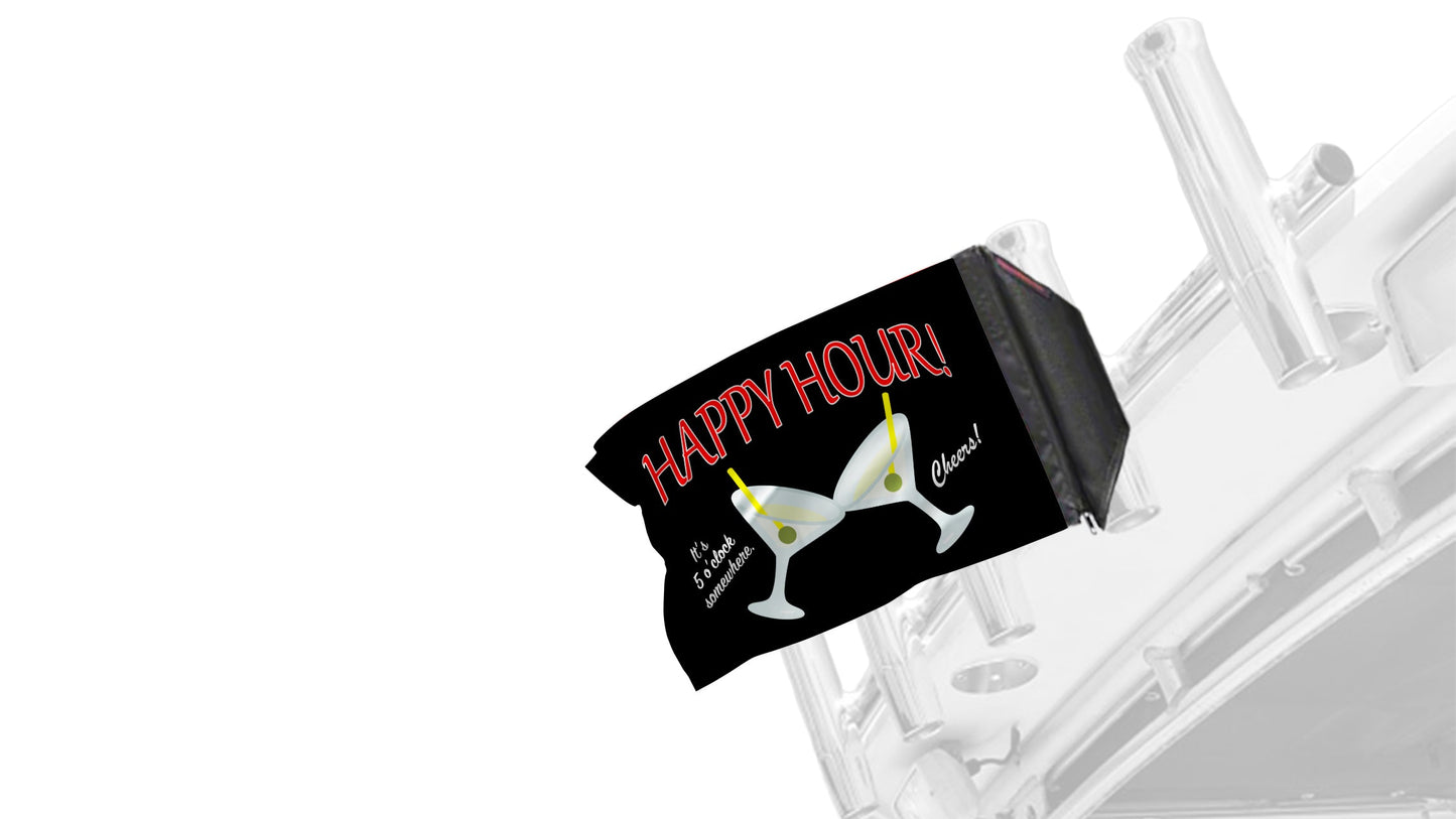 Happy Hour Martinis 12"x18" Forever Wave Flag for Boats