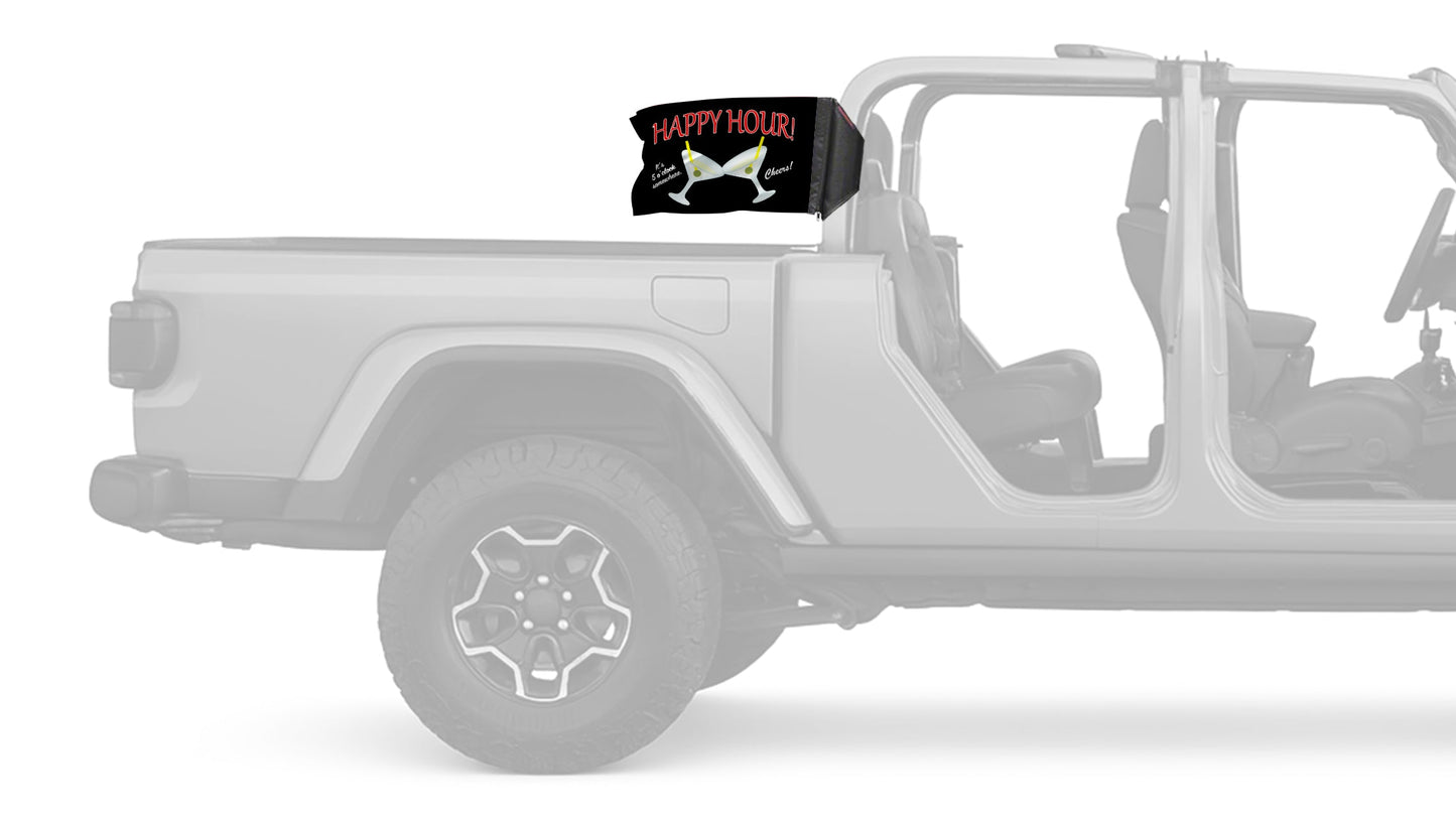 Happy Hour Martinis 12"x18" Forever Wave Flag for Jeep Gladiator JT