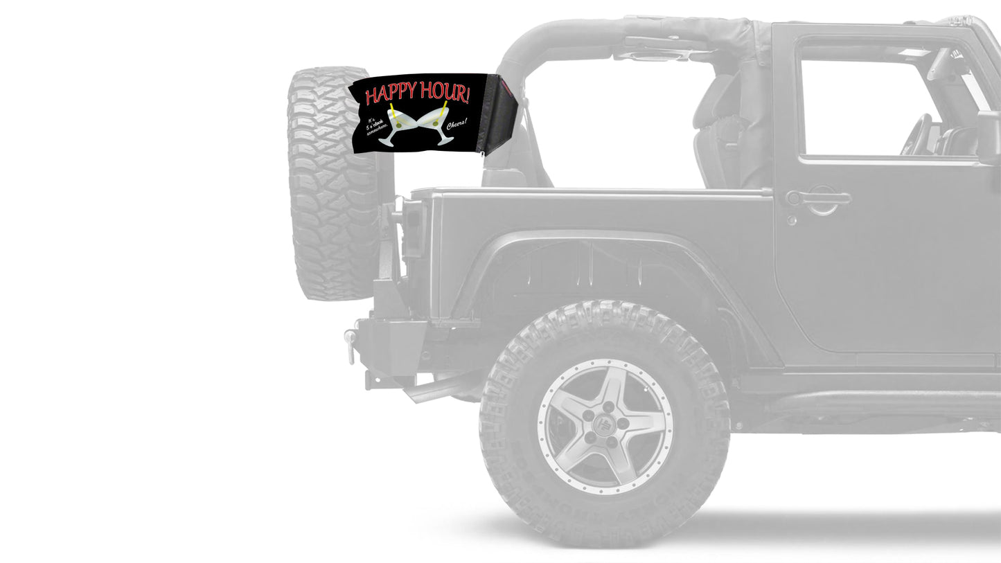 Happy Hour Martinis 12"x18" Forever Wave Flag for Jeep Wrangler YJ 1986-1995