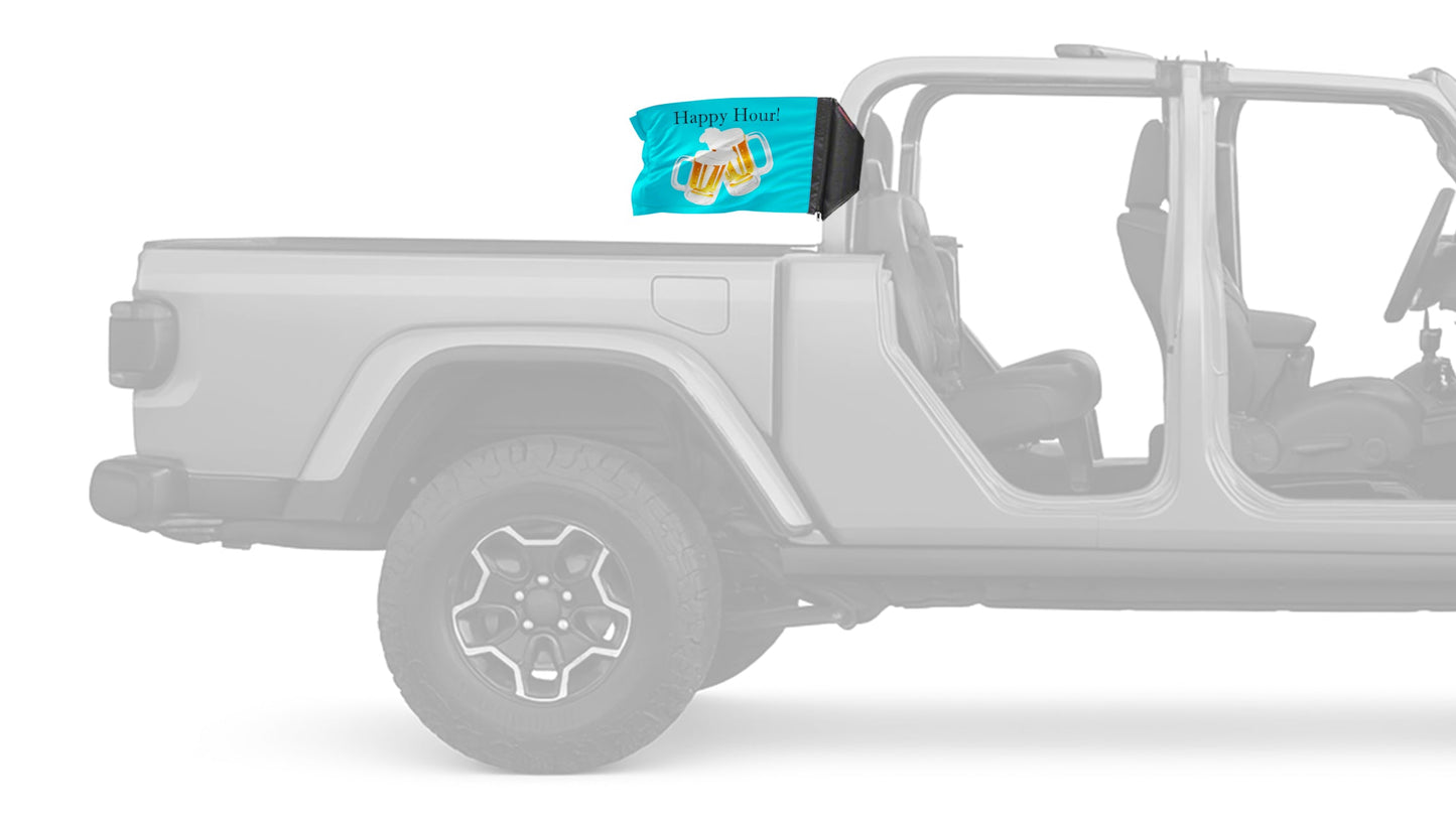 Happy Hour Beers 12"x18" Forever Wave Flag for Jeep Gladiator JT