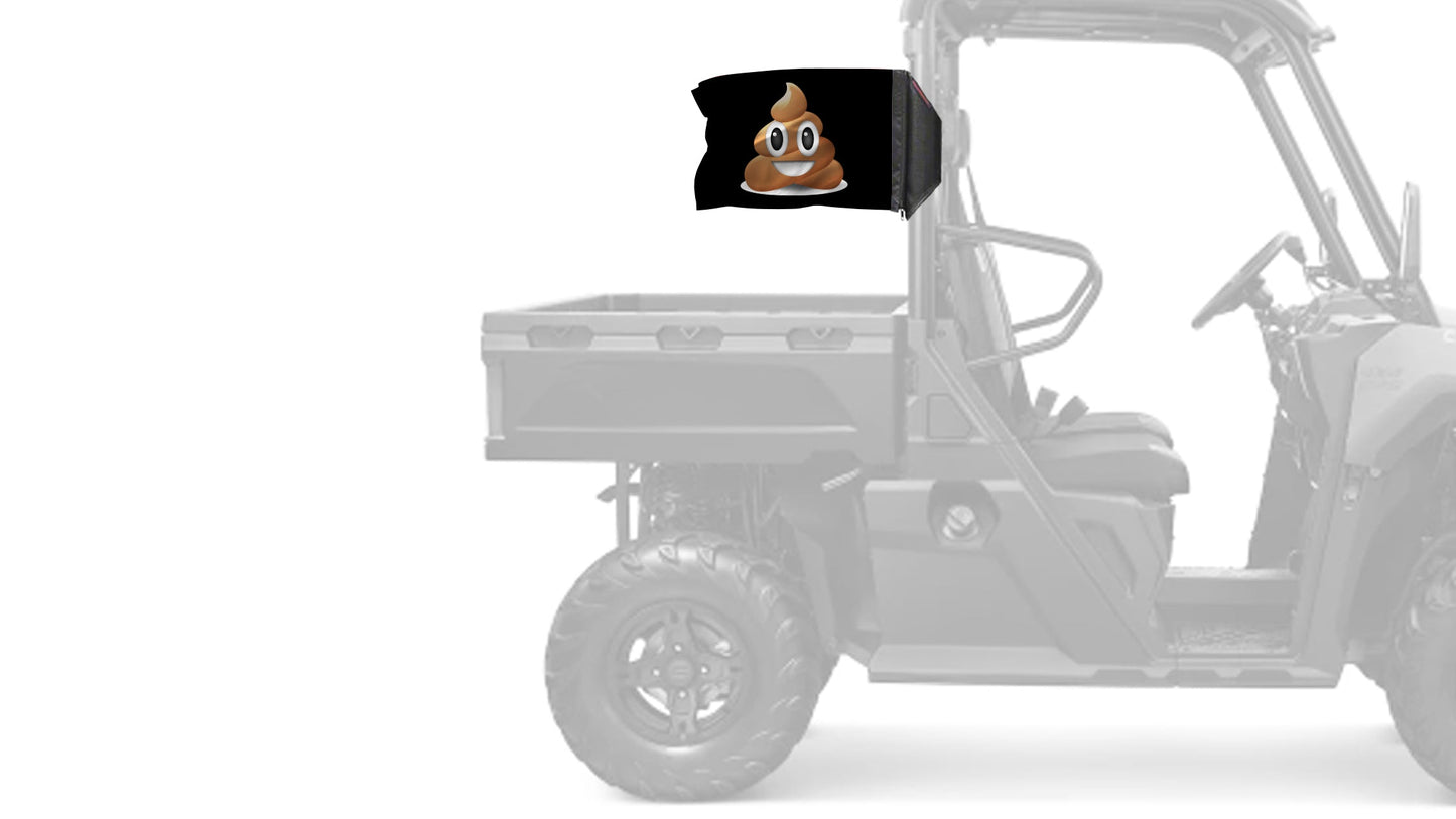 Emoji Poop 12"x18" Forever Wave Flag for UTVs