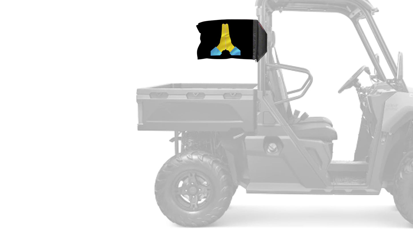 Emoji Praying Hands 12"x18" Forever Wave Flag for UTVs