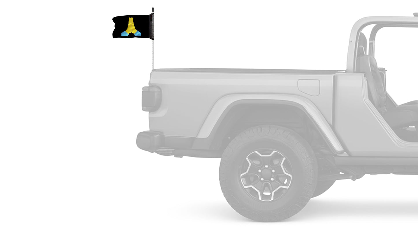 Emoji Praying Hands 12"x18" Forever Wave Flag for Jeep Wrangler TJ 1996-2006