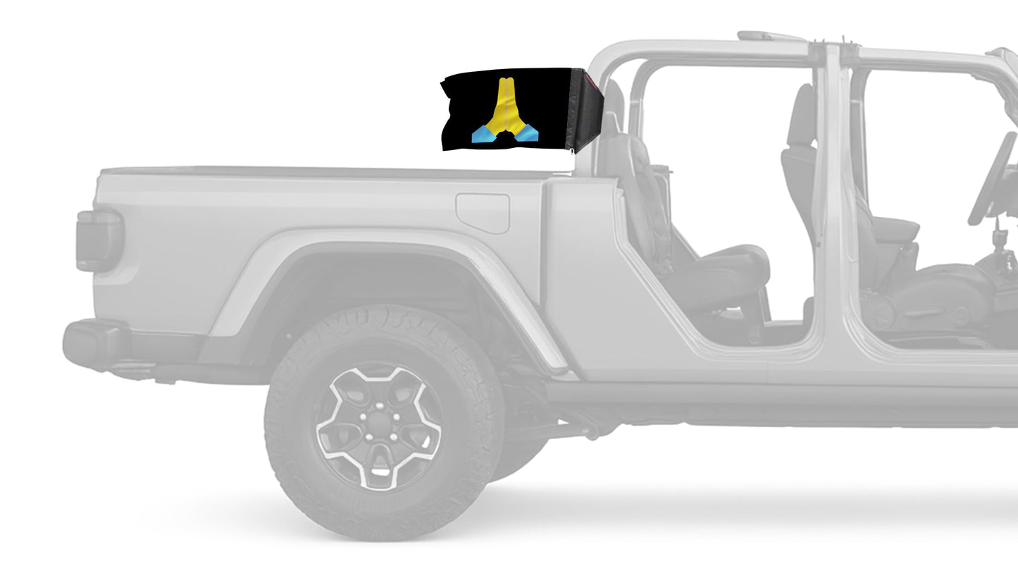 Emoji Praying Hands 12"x18" Forever Wave Flag for Jeep Gladiator JT