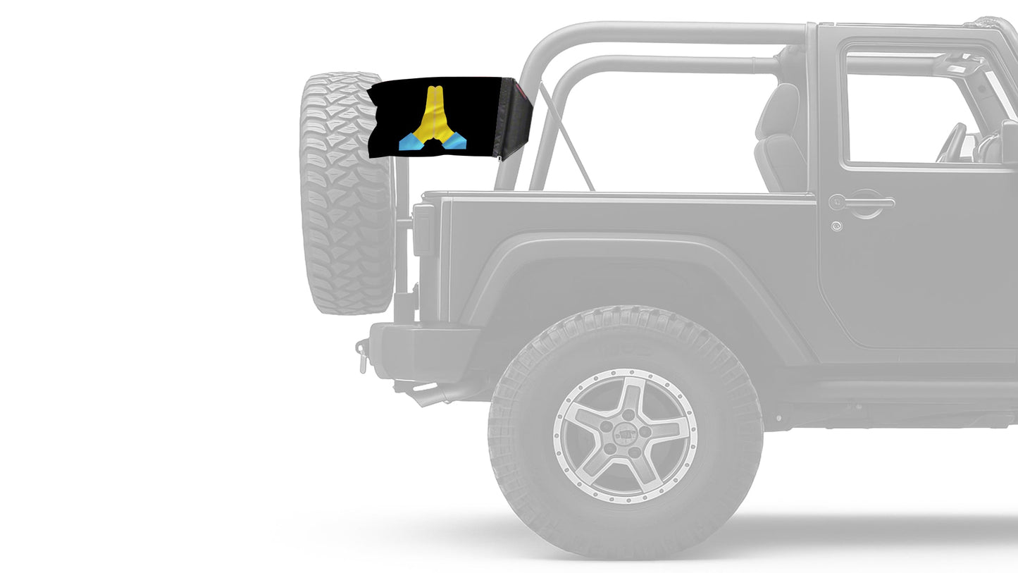 Emoji Praying Hands 12"x18" Forever Wave Flag for Jeep Wrangler CJ-7 and CJ-8 1976-1986