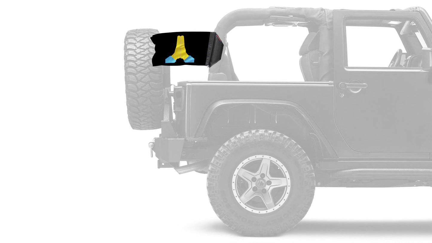 Emoji Praying Hands 12"x18" Forever Wave Flag for Jeep Wrangler JK 2-Door 2007-2018
