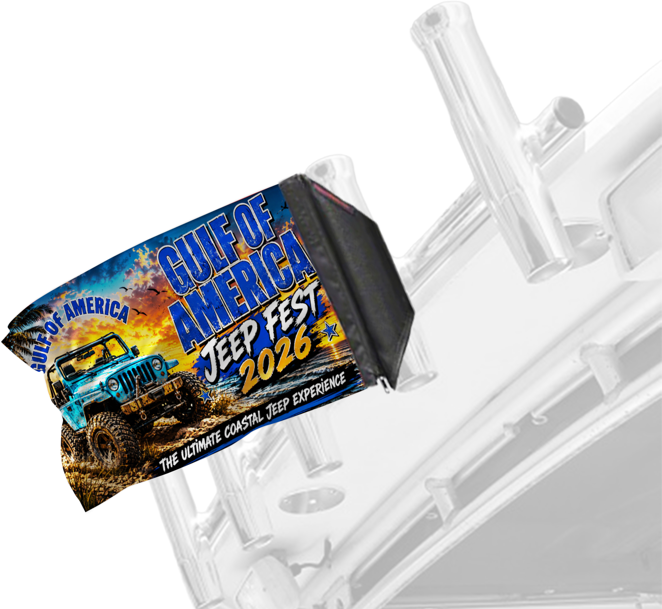 Gulf Of America Jeep Fest 2026 12"x18" Forever Wave Flag