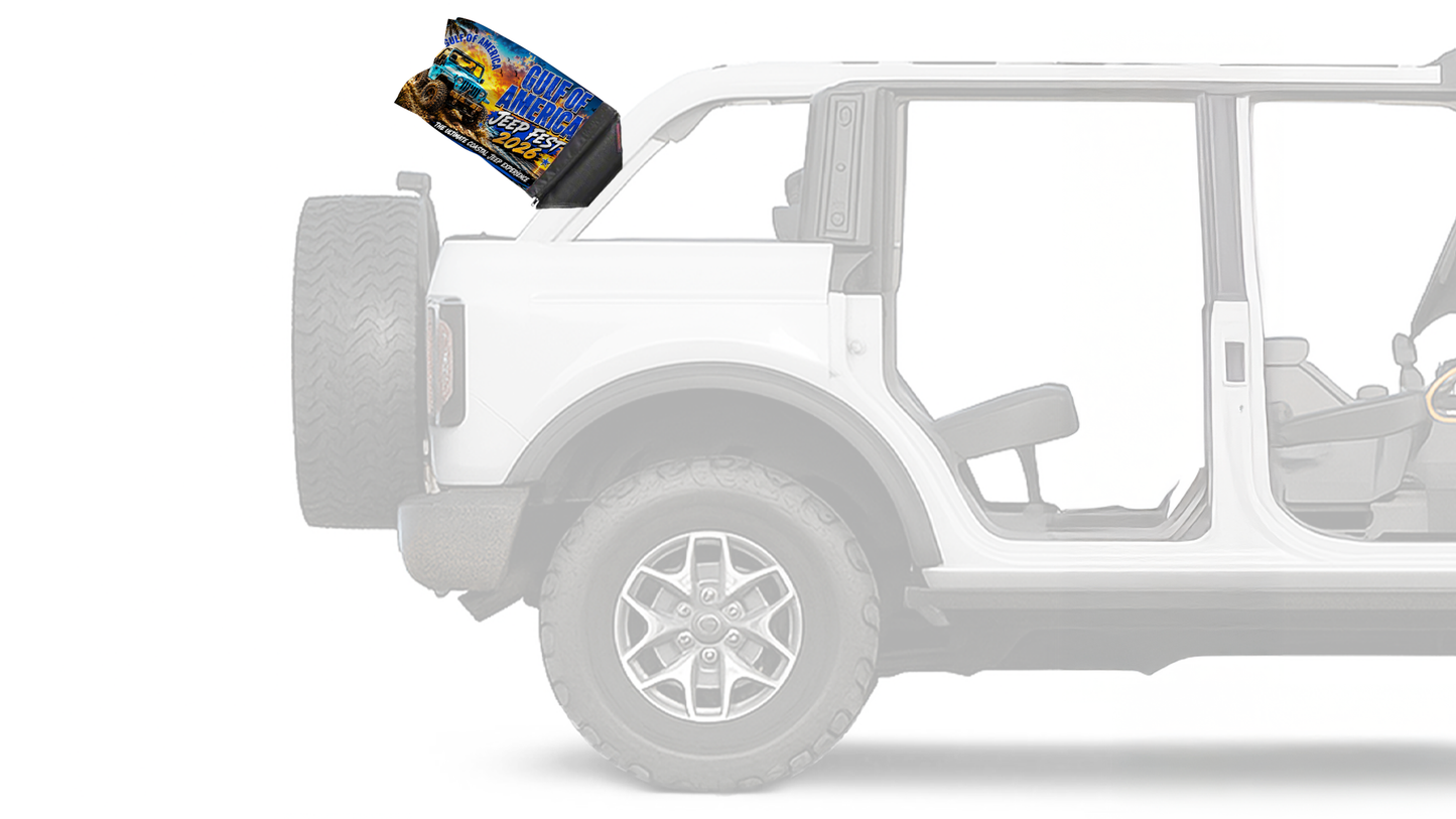 Gulf Of America Jeep Fest 2026 12"x18" Forever Wave Flag for Bronco
