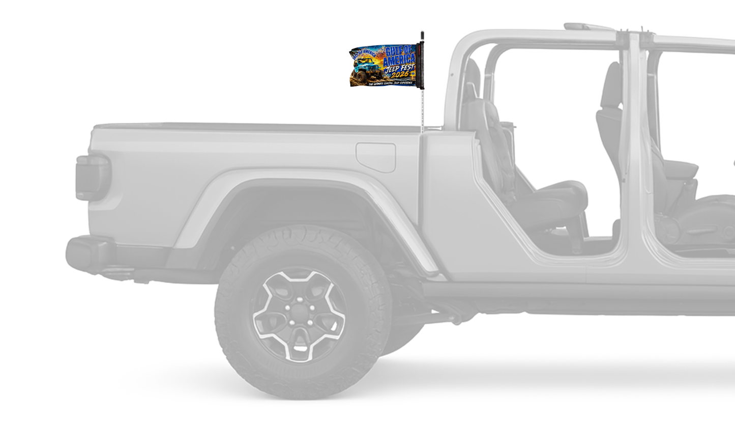 Gulf Of America Jeep Fest 2026 12"x18" Forever Wave Flag for Jeep Gladiator JT