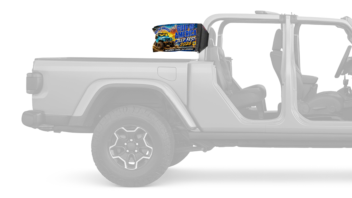 Gulf Of America Jeep Fest 2026 12"x18" Forever Wave Flag for Jeep Gladiator JT
