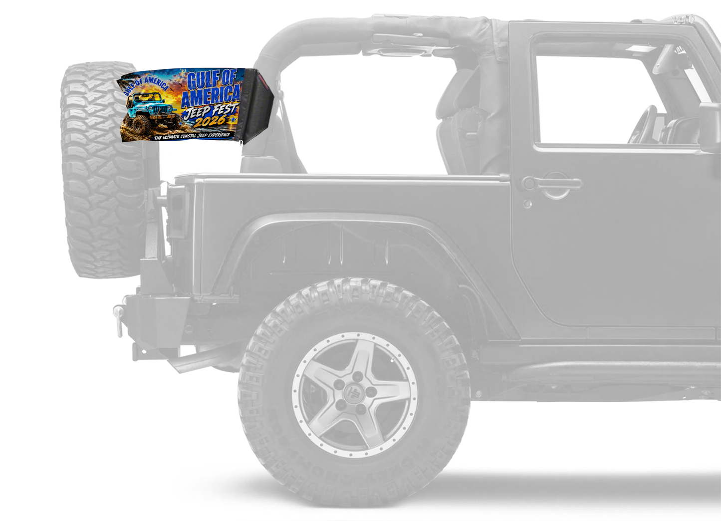 Gulf Of America Jeep Fest 2026 12"x18" Forever Wave Flag for Jeep Wrangler CJ-7 and CJ-8 1976-1986