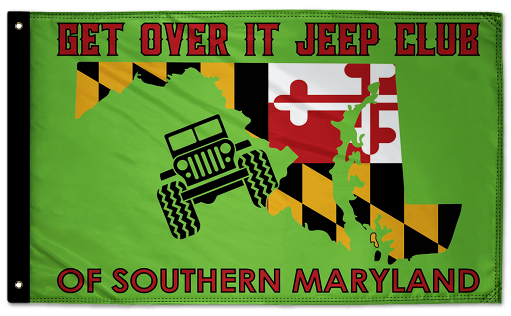 Get Over It Jeep Club 3'x5' Double-Sided Flag
