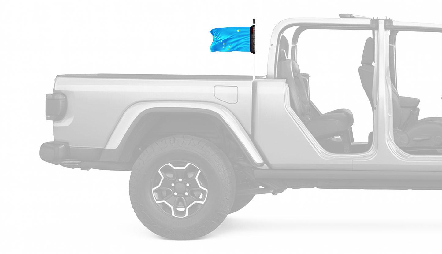 State Flag Alaska 12"x18" Forever Wave Flag for Jeep Gladiator JT