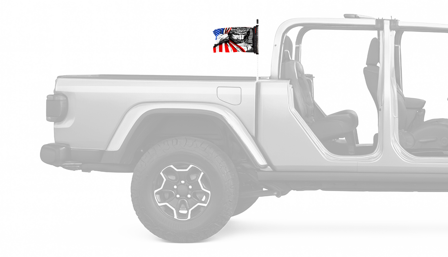 One Nation 12"x18" Forever Wave Flag for Jeep Gladiator JT