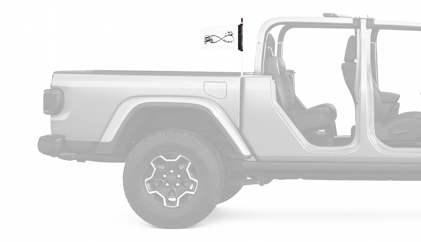 Fem Ride 12"x18" Forever Wave Flag for Jeep Gladiator JT
