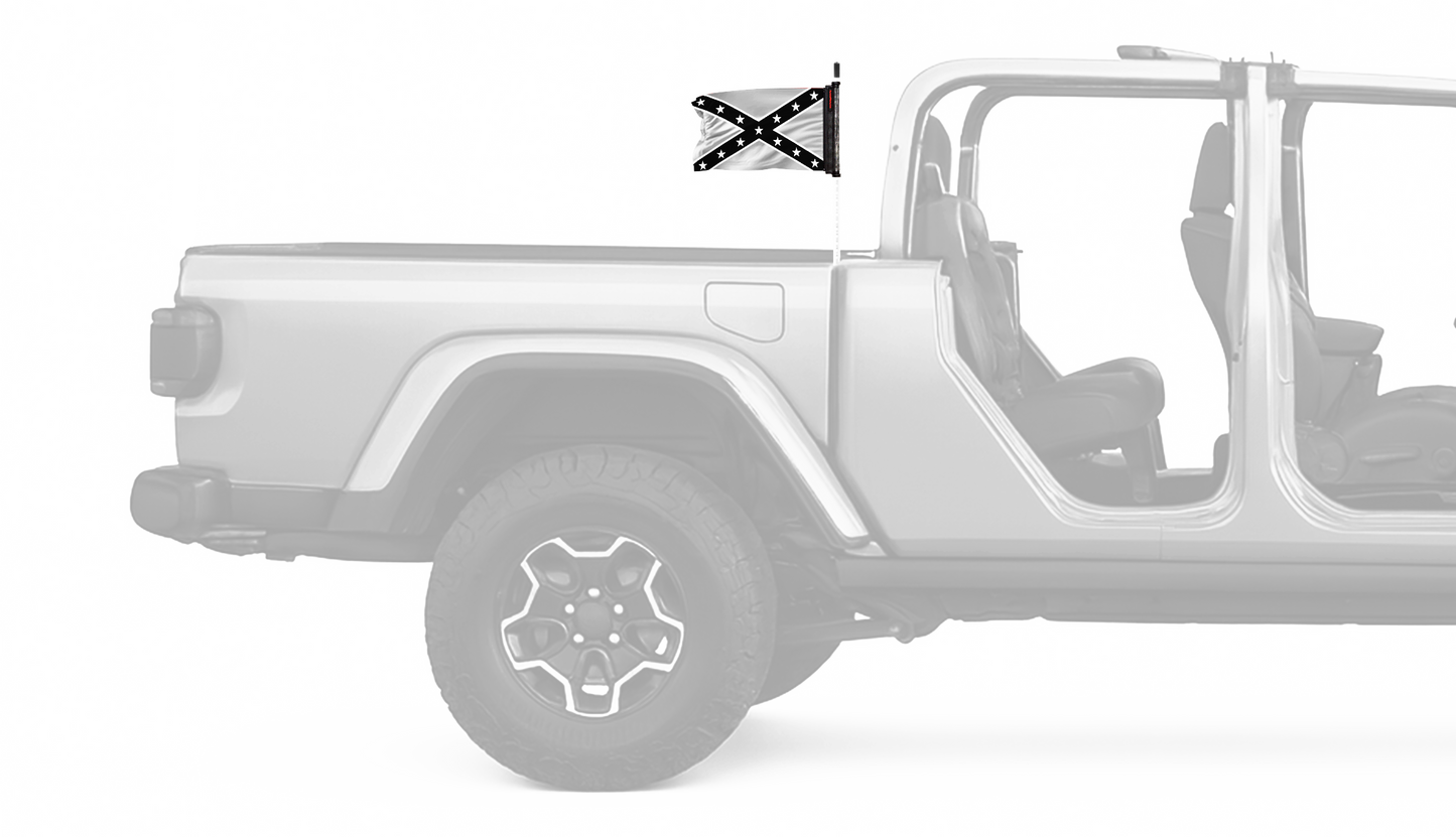 Confederate Subdued 12"x18" Forever Wave Flag for Jeep Gladiator JT