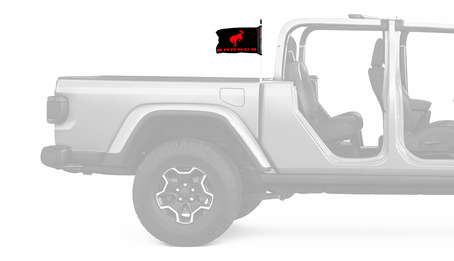 Bucking Bronco 12"x18" Forever Wave Flag for Jeep Gladiator JT