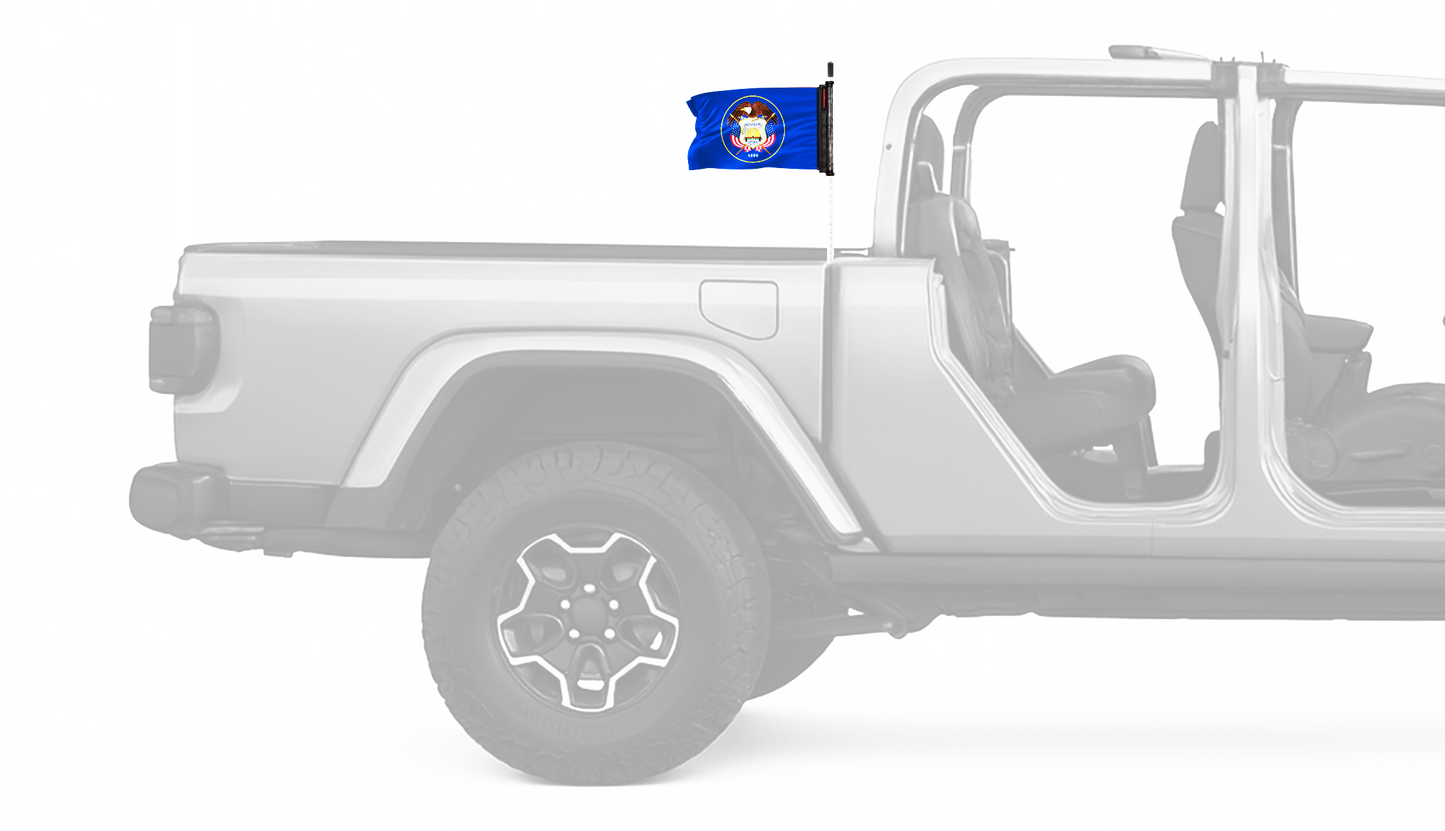 State Flag Utah "Old Style" 12"x18" Forever Wave Flag for Jeep Gladiator JT