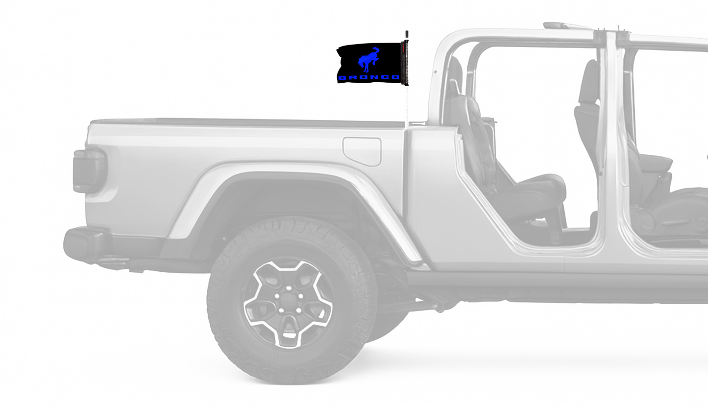 Bucking Bronco 12"x18" Forever Wave Flag for Jeep Gladiator JT