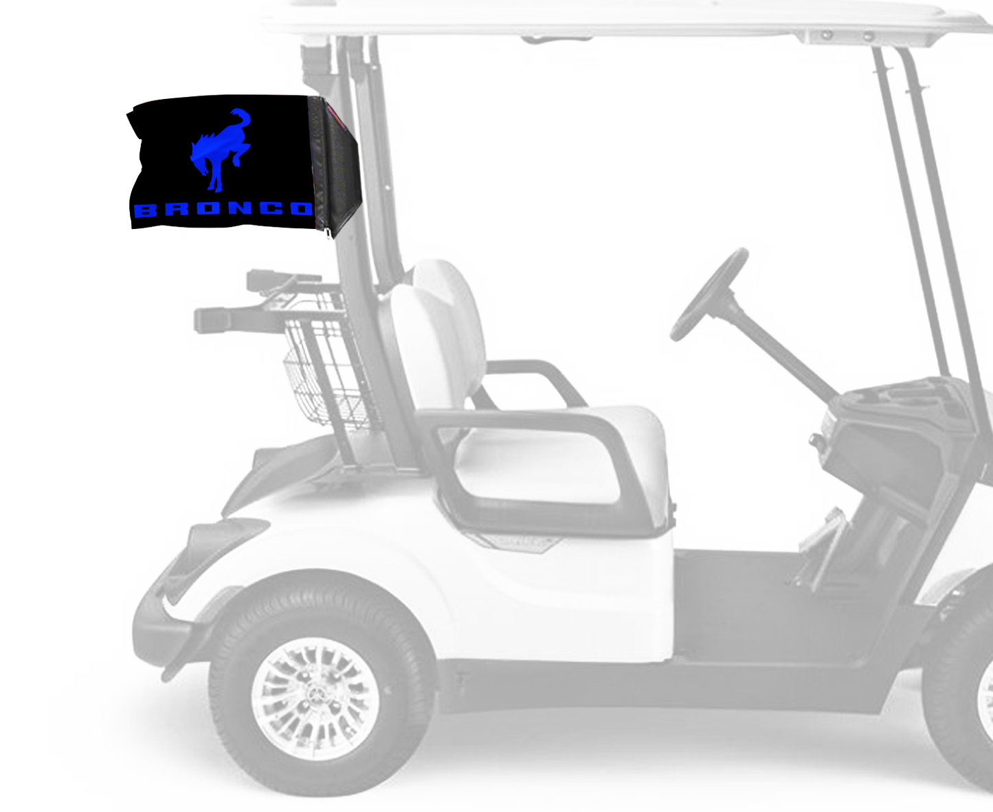 Bucking Bronco 12"x18" Forever Wave Flag for Golf Carts