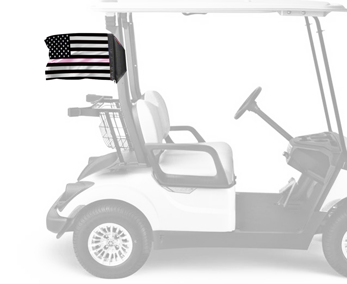 USA Subdued Thin Pink Line 12"x18" Forever Wave Flag for Golf Carts