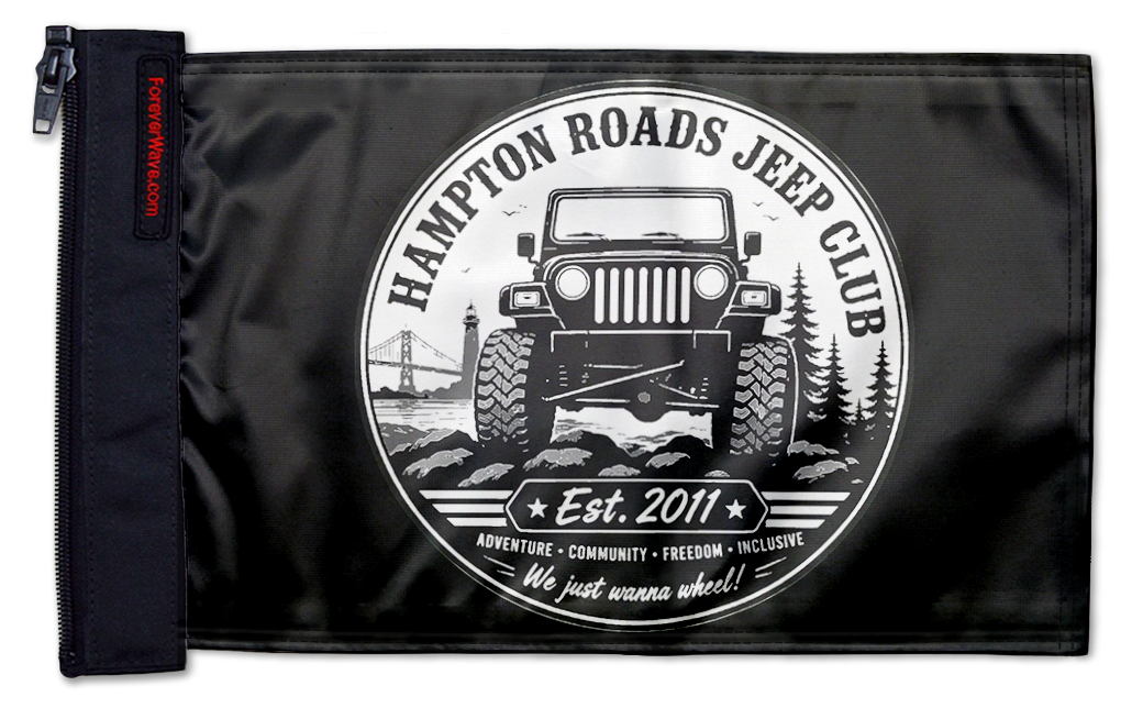 Hampton Roads Jeep Club 12"x18" Forever Wave Flag