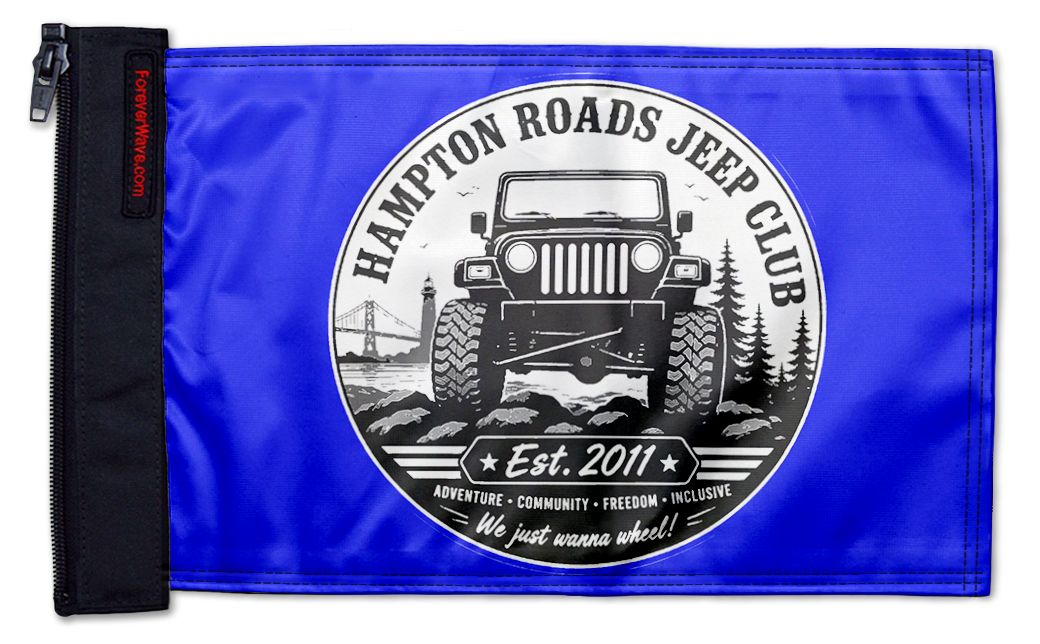 Hampton Roads Jeep Club 12"x18" Forever Wave Flag